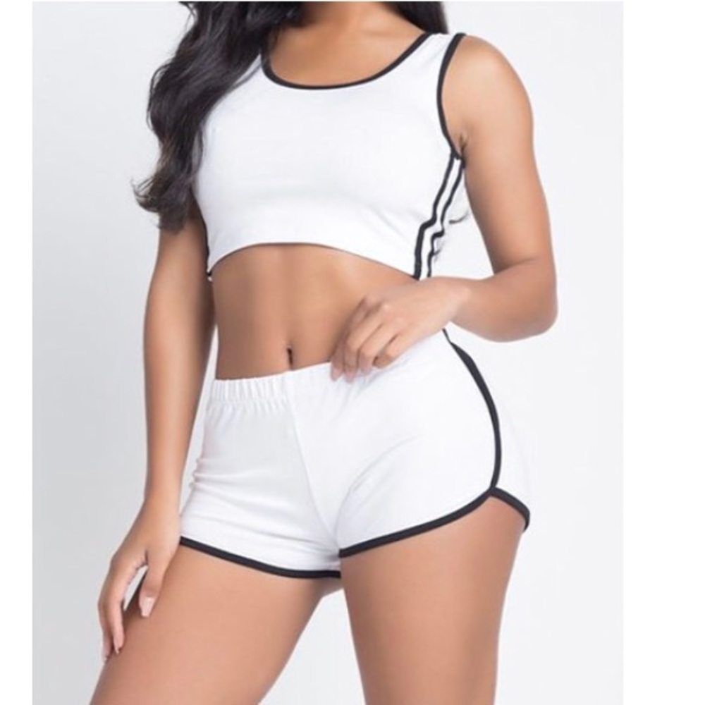 White Two Piece Short Set